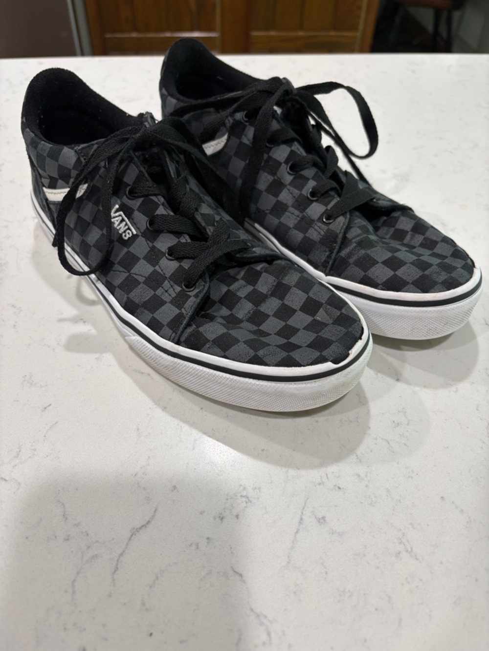 Vans Black & Gray Checkerboard Low-Top Sneakers
